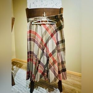 Vintage Boston Traveler Wool Plaid Pleated Skirt